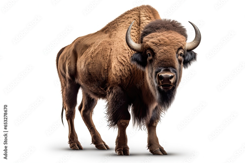 Bison isolated on white background