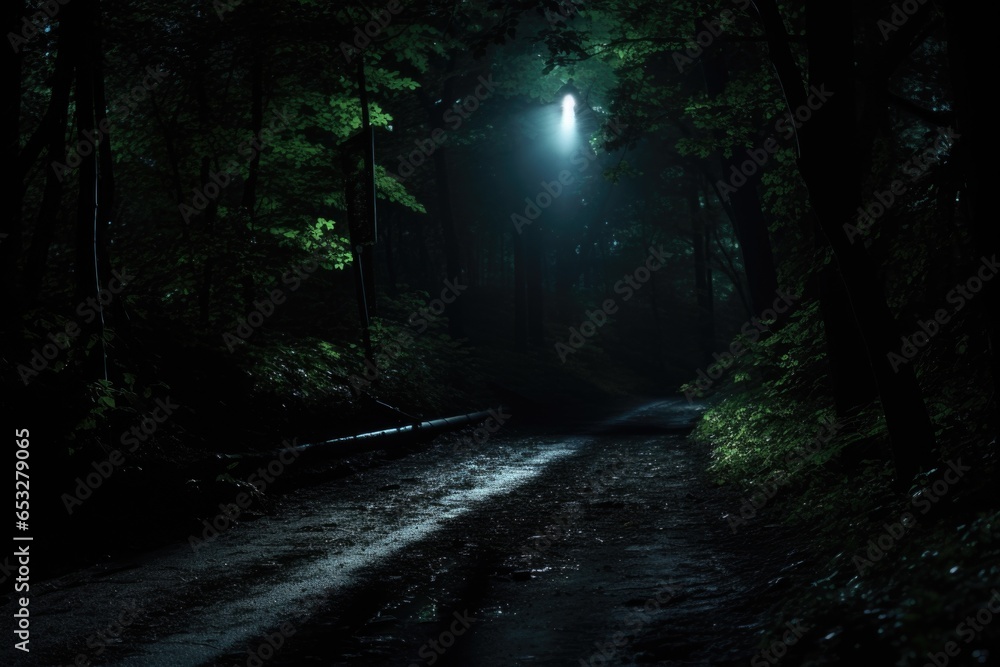 a flashlight illuminating a path in the dark a flashlight illuminating a path in the dark