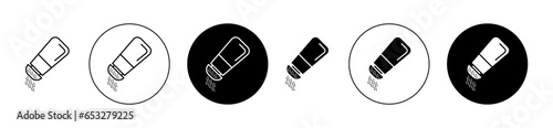 Pepper shaker vector icon set in black color. Suitable for apps and website UI designs