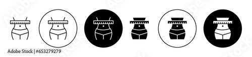 Weight loss vector icon set in black color. Suitable for apps and website UI designs
