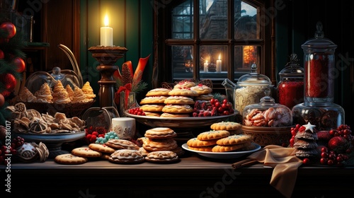 Yuletide Delights  Colorful Christmas Bakery Treats and Festive Sweets in 8K created with generative ai technology