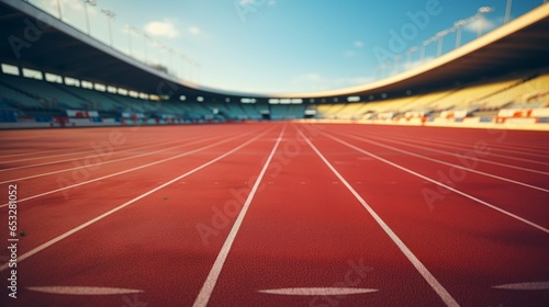 ideal running track at the stadium photo