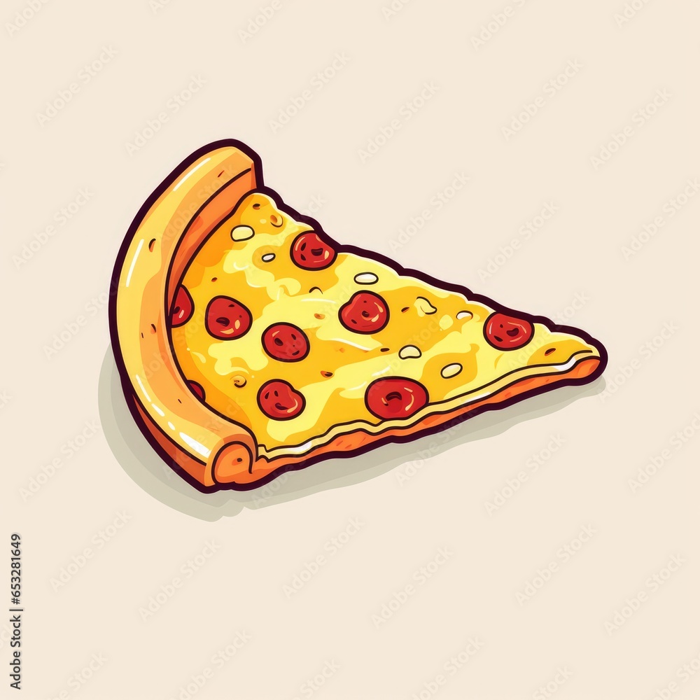 Cartoon illustration of a slice of pizza, AI generated Image Cartoon illustration of a slice of pizza, AI generated Image