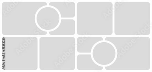 Pictures or photos frame collage. comics page grid layout abstract photo frames and digital photo wall template