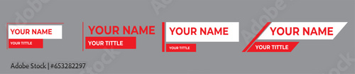 name and tittle template for live stream broadcasting overlay, layout editable banner, tittle bar, lower third layout