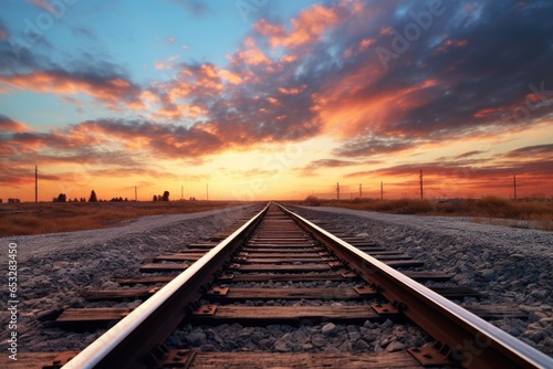 railroad tracks converging on the horizon