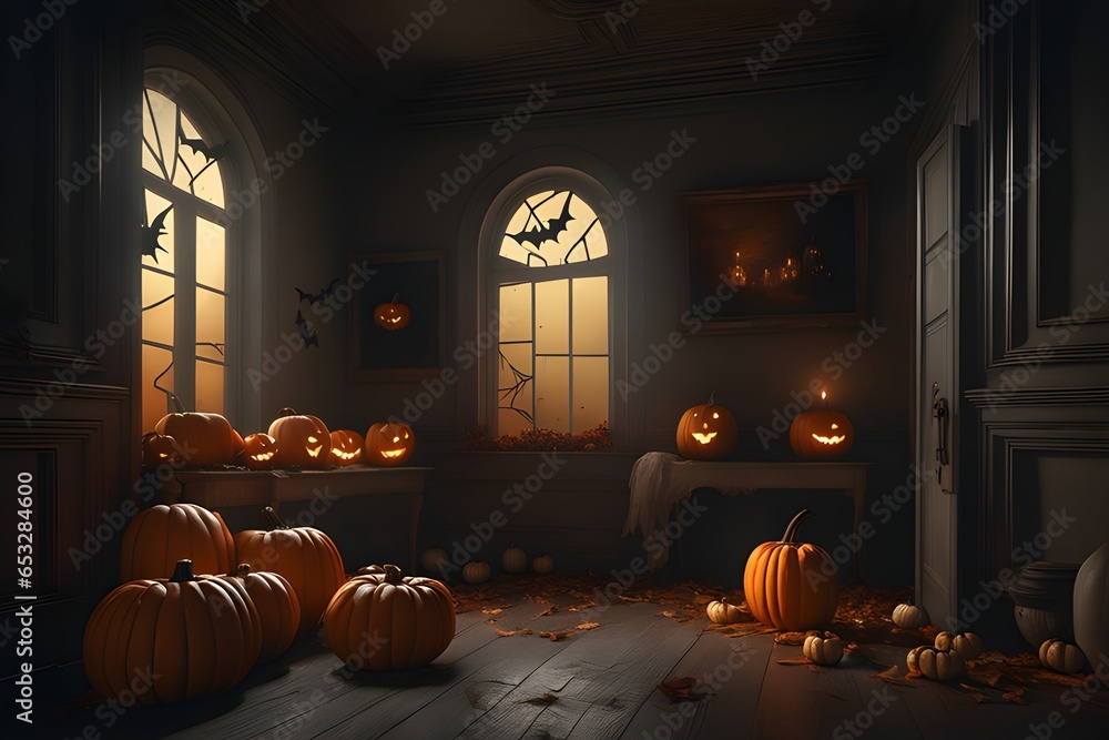 Obraz premium A halloween scene. Generative AI