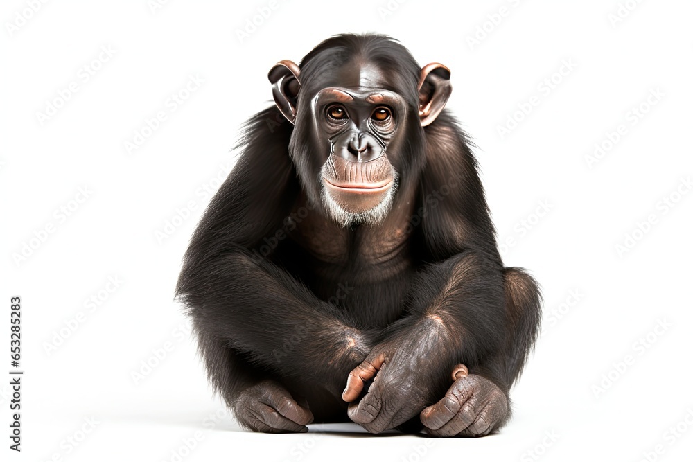 Naklejka premium Chimpanzee isolated on white background