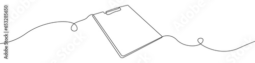 Clipboard one line drawing vector. Notebook continuous line drawing vector. Tablet board a single line drawing. Background contour line idea Blank template vector.
