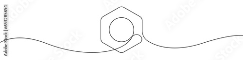 Nut one line drawing vector. Nut continuous line drawing vector. Nut a single line drawing. Background contour line Nut vector.