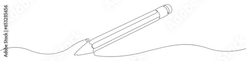 Pencil one line drawing vector. Pencil continuous line drawing vector. Pencil a single line drawing. Background contour line Pencil vector.