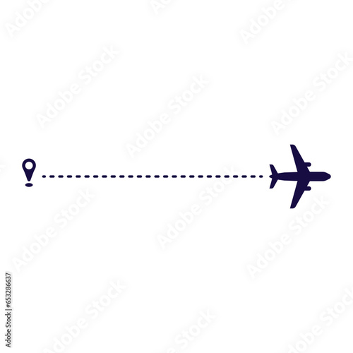 Airplane Dotted Line Direction Travel Symbol Icon