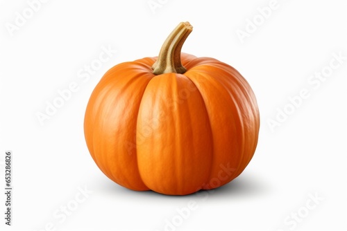 freshly picked yellow pumpkin on a white background generative ai