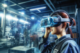 smart technology futuristic in industry 4.0 concept, engineer use augmented mixed virtual reality to education and training, repairs and maintenance, sales, product and site design, and more