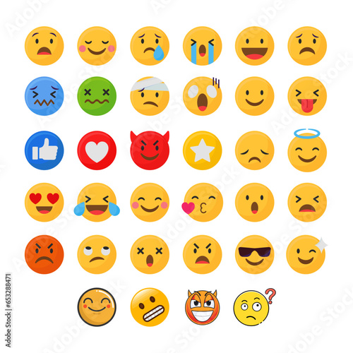 Emoji Faces Images - white colour background editable vector best for t shirt and could be used any item