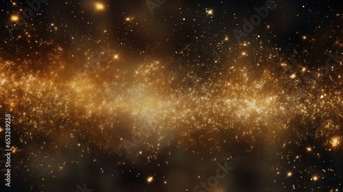 Gold glowing stars and particle background.