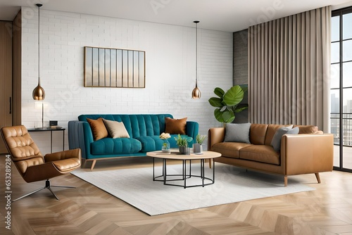 Home living room interior design- Generated by AI