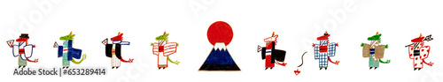 Photos 日の出と辰と富士山