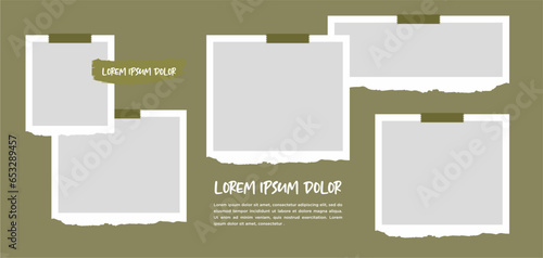 Pictures or photos frame collage. comics page grid layout abstract photo frames and digital photo wall template
