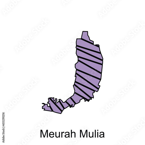 Map City of Meurah Mulia illustration design, World Map International vector template with outline graphic sketch style isolated on white background photo