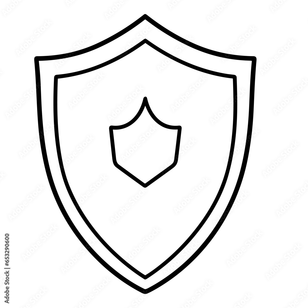 Shield Black outline vector, Shield Silhouette Vector Shield Black outline vector, Shield Silhouette Vector