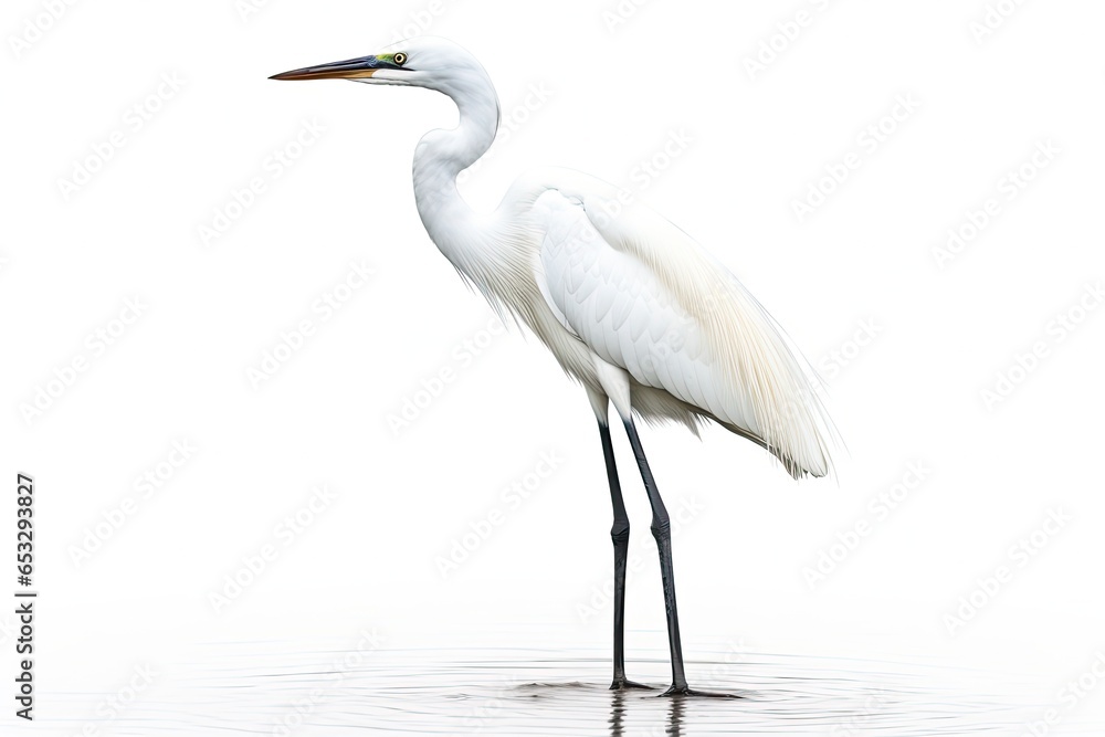 Obraz premium Egret isolated on white background