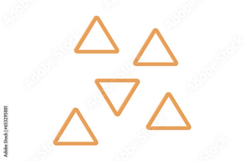 Creative pattern, decorated elements and lines represented as triangles. Icons on vector illustration isolated on white background. Set of triangle shapes, geometric ornament design template