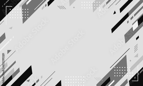 【白黒】モダン・ミニマルな・幾何学のビジネス背景素材
