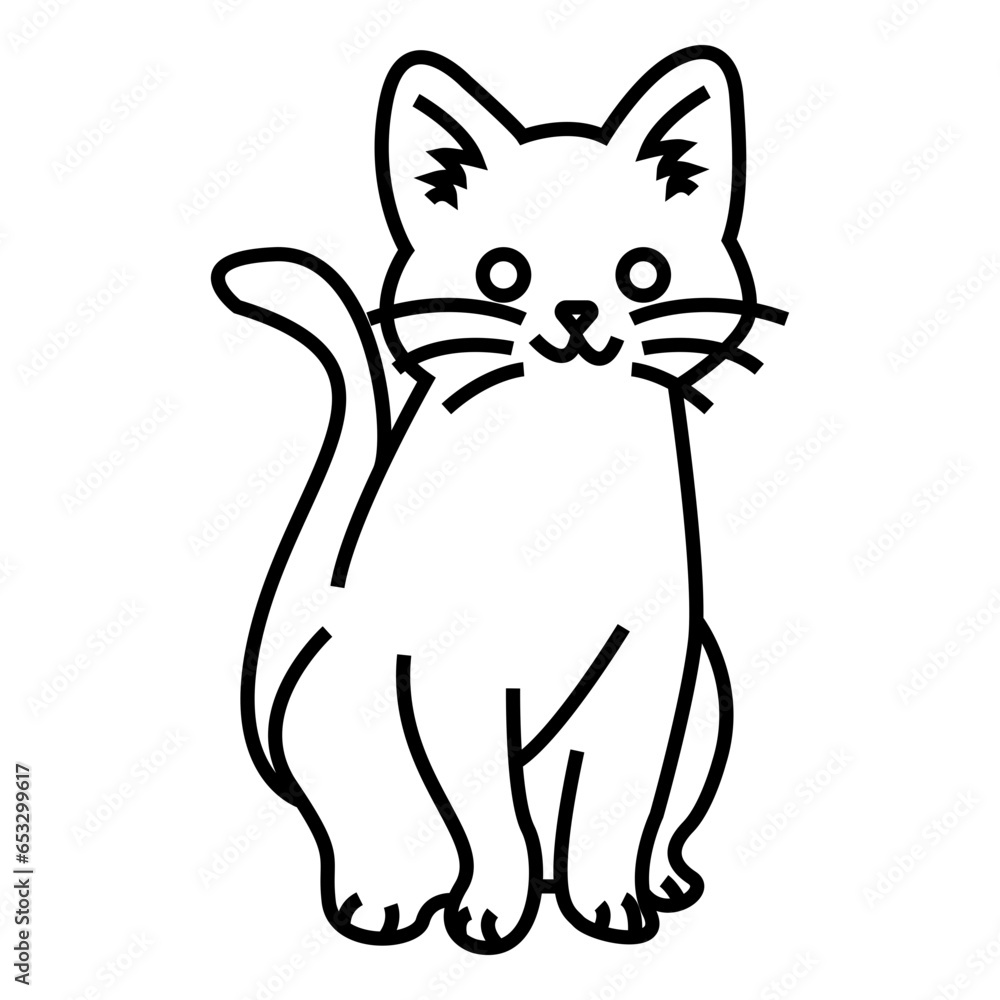 Obraz premium Cat vector breeds cute pet animal illustration. vector cats design 