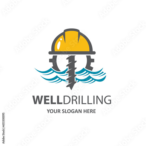 water well drilling isolated on white background