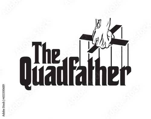 The Quadfather gym design editable for t-shirt design and multipurpose use in vector format photo