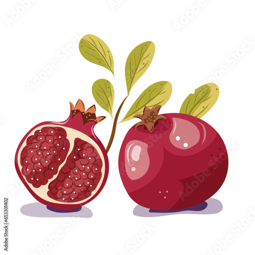 Grenade, illustration vectorielle. Fruit de saison