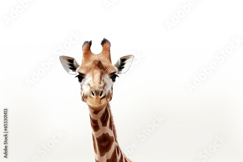 Giraffe isolated on white background © Damnino