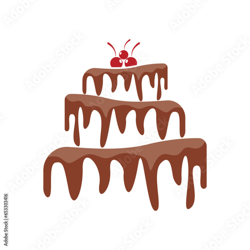 Sweet cake template logo design vector illustration