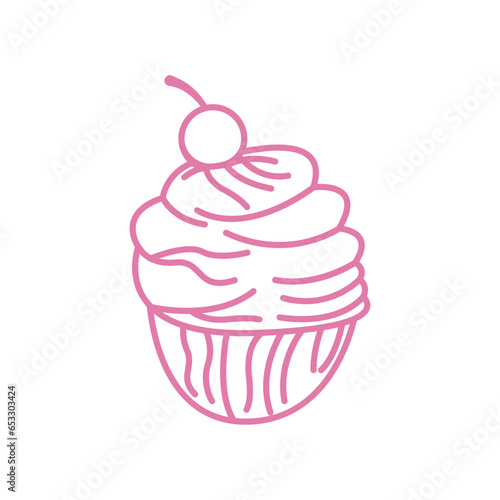 Sweet cake template logo design vector illustration