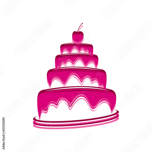 Sweet cake template logo design vector illustration