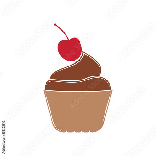 Sweet cake template logo design vector illustration