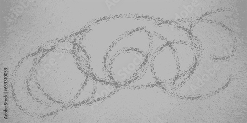 Swirling circular tire skid marks on an asphalt road. Grunge abstract vector background