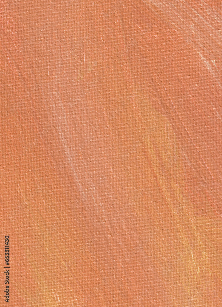 Fototapeta premium The texture of the canvas painted with orange paint background