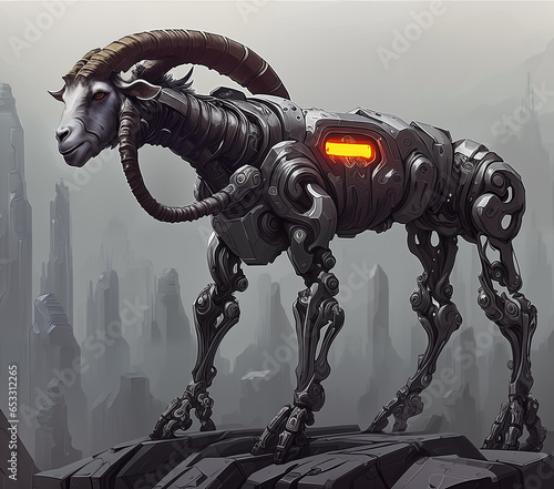 Biomechanical goat. Digital...