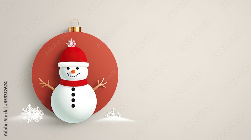 Cute Snowman in a Modern Christmas Scenery: Snowflakes and Pristine Landscapes Wallpaper in 8K created with generative ai technology Cute Snowman in a Modern Christmas Scenery: Snowflakes and Pristine Landscapes Wallpaper in 8K created with generative ai technology