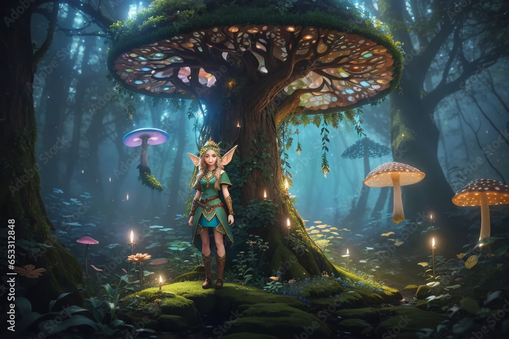 Game Character in Enchanted Forest