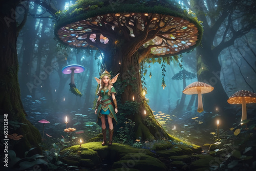 Game Character in Enchanted Forest