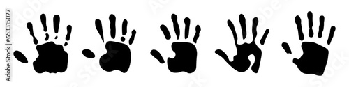 Prints of hands on a white background. Handprint icon vector set. Hand print symbol or logo. Vector illustration EPS 10