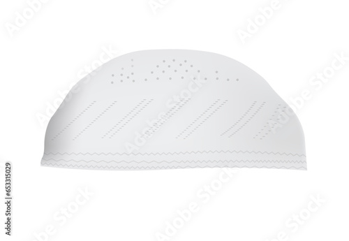 realistic Islamic Prayer Cap Men's Prayer Cap Hat Top  white color vector on white isolated 