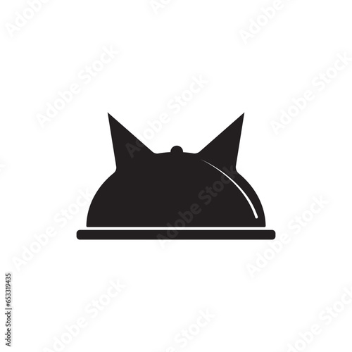 cat food restaurant logo icon design.