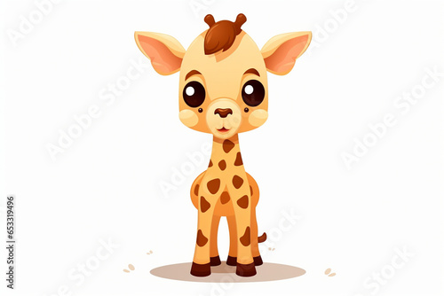 vector design  cute animal character of a giraffe