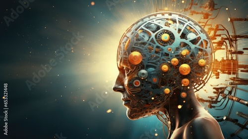 data brain digital mind illustration technology science, intelligence human, abstract design data brain digital mind