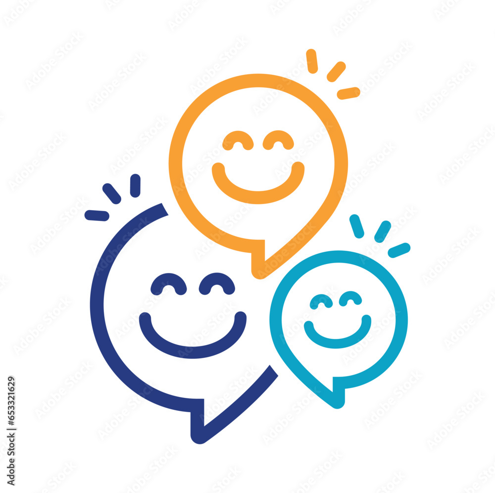 Speech bubbles with happy and facial symbols. Speech bubbles with happy and facial symbols.