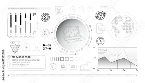 Set of infographic elements about e-payments and international transfers.